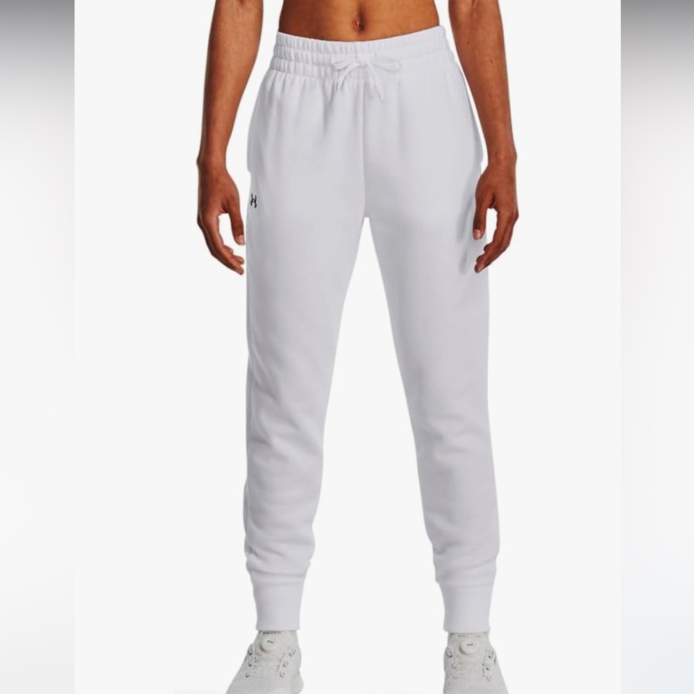 Under Armour White Rival Fleece Lock Up Jogger Sweatpants